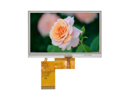 4.3寸TFT液晶屏 TFT彩屏 配電阻觸摸 480*272分辨率 TFT LCD電阻觸摸貼合總成